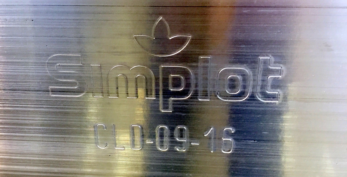 Pallet marking to include name and logo of Simplot